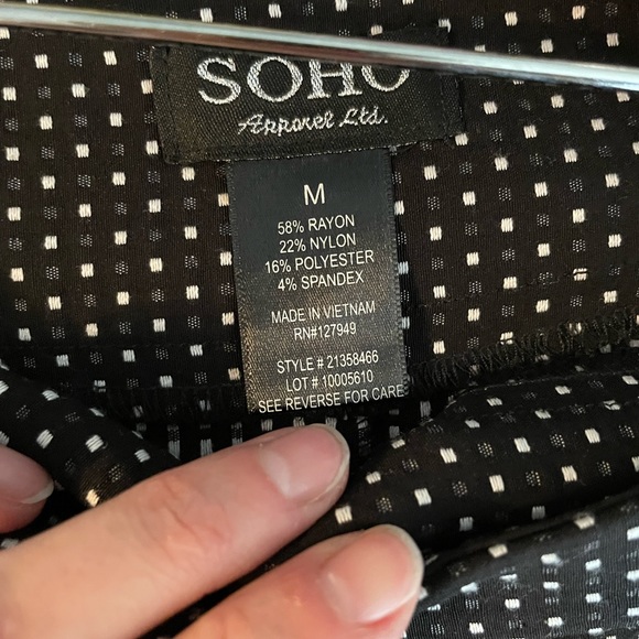 Black with white polka dots short pencil skirt - Picture 3 of 3